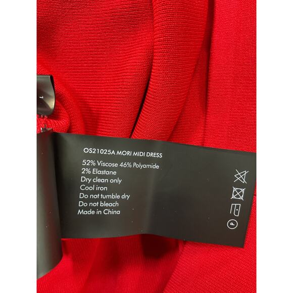 Solace London 'Mori' Red Viscose Midi Dress Size L - Picture 5 of 5